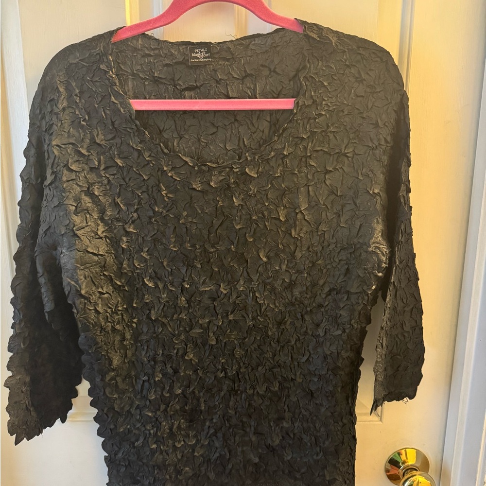 Elegant Black Textured Blouse